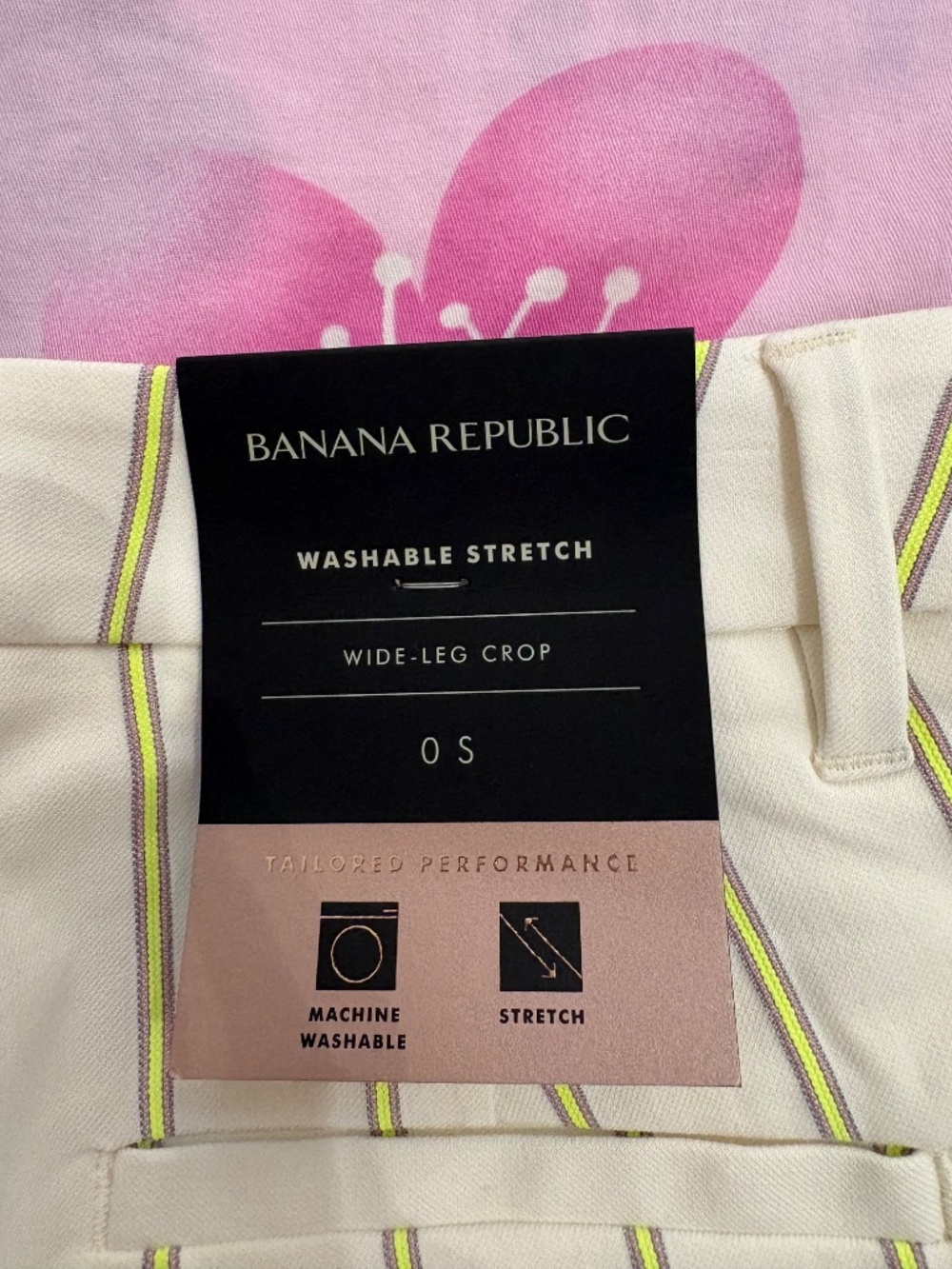 Banana Republic High Rise Wide Leg Crop Pants 0S NWT Striped - Picture 7 of 8